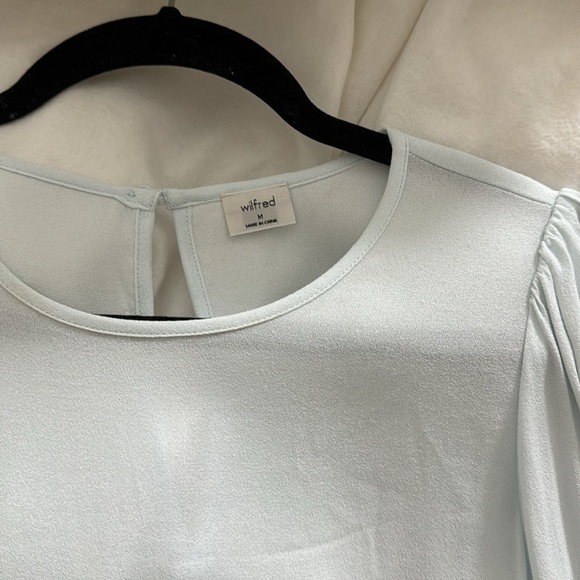 Aritzia Wilfred Clarissa Pale Blue Blouse - Picture 4 of 6